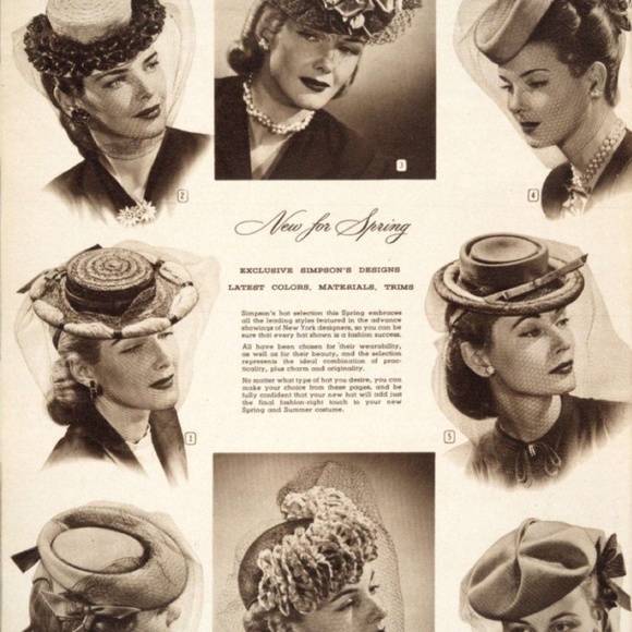 SPLENDID 1940s\' CREAM COLORED STRAW FEDORA WITH BLACK BOWS AND FULL VEIL main image 7